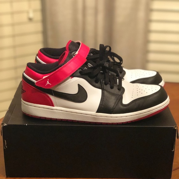 air jordan 1 strap low black toe